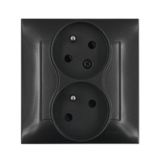 SIMON54 - zásuvka 2x2P+T, antracitová