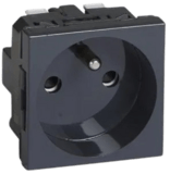 MOSAIC  modul - zásuvka 2P+T, antracit (čierna)