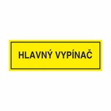 Označovací štítok -HLAVNÝ VYPÍNAČ, čierne písmo na